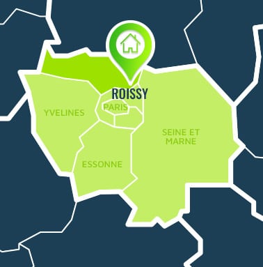 Localisation centre de formations Roissy (Val-d'Oise / Île-de-France).